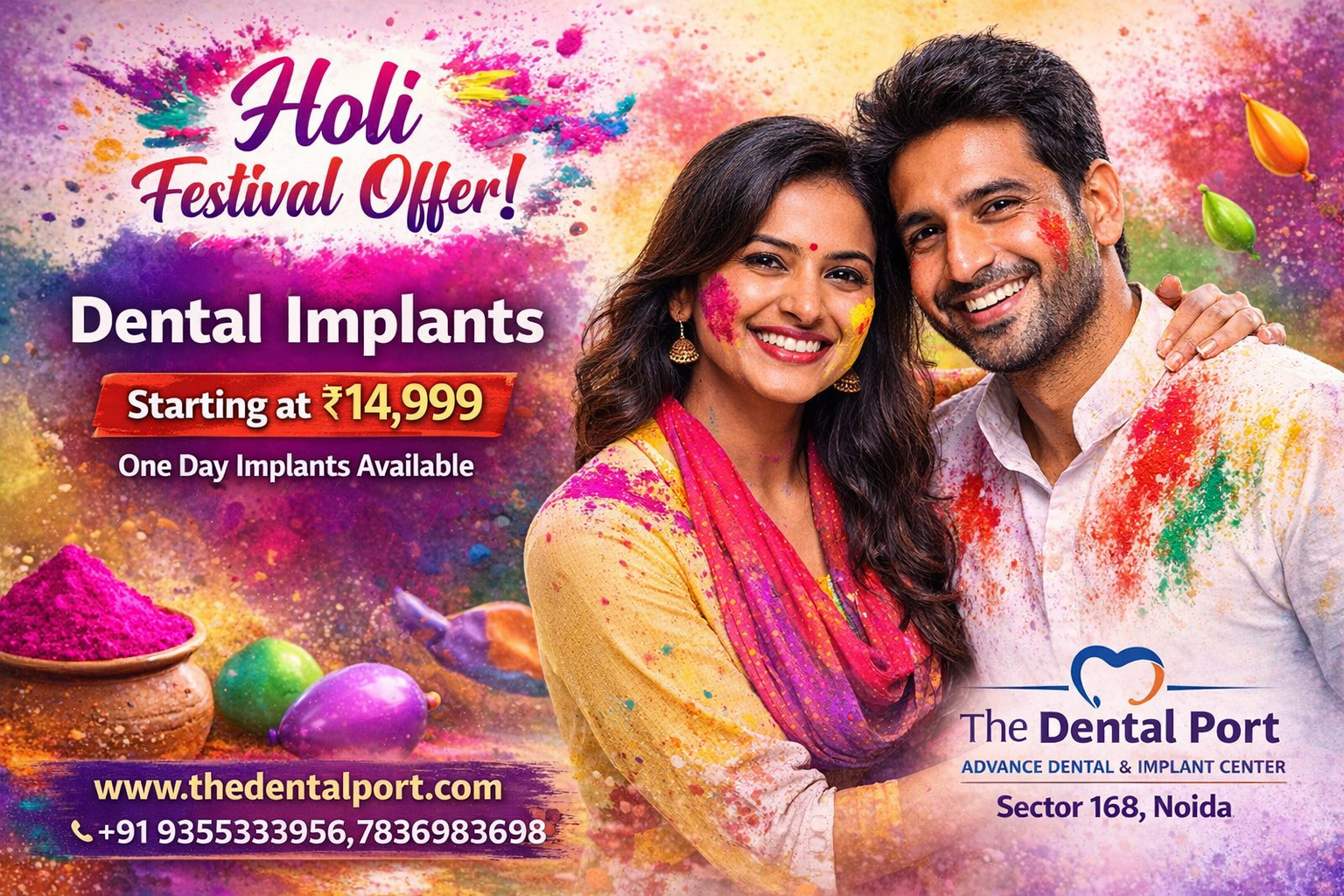 Holi Special Dental Implant Offer in Noida
