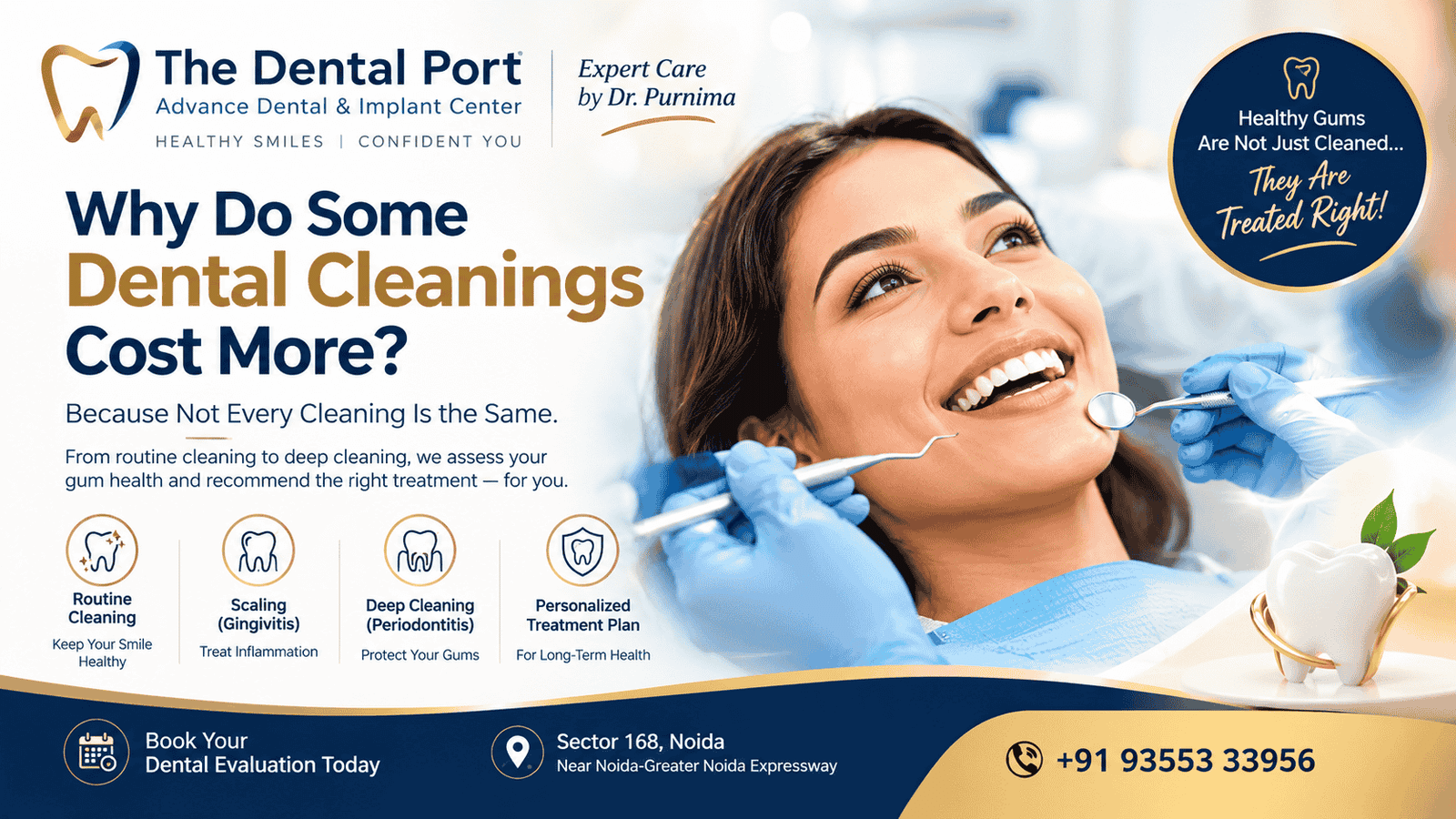 Why Do Some Dental Cleanings Cost More? Understanding Teeth Cleaning, Scaling and Deep Cleaning in Noida