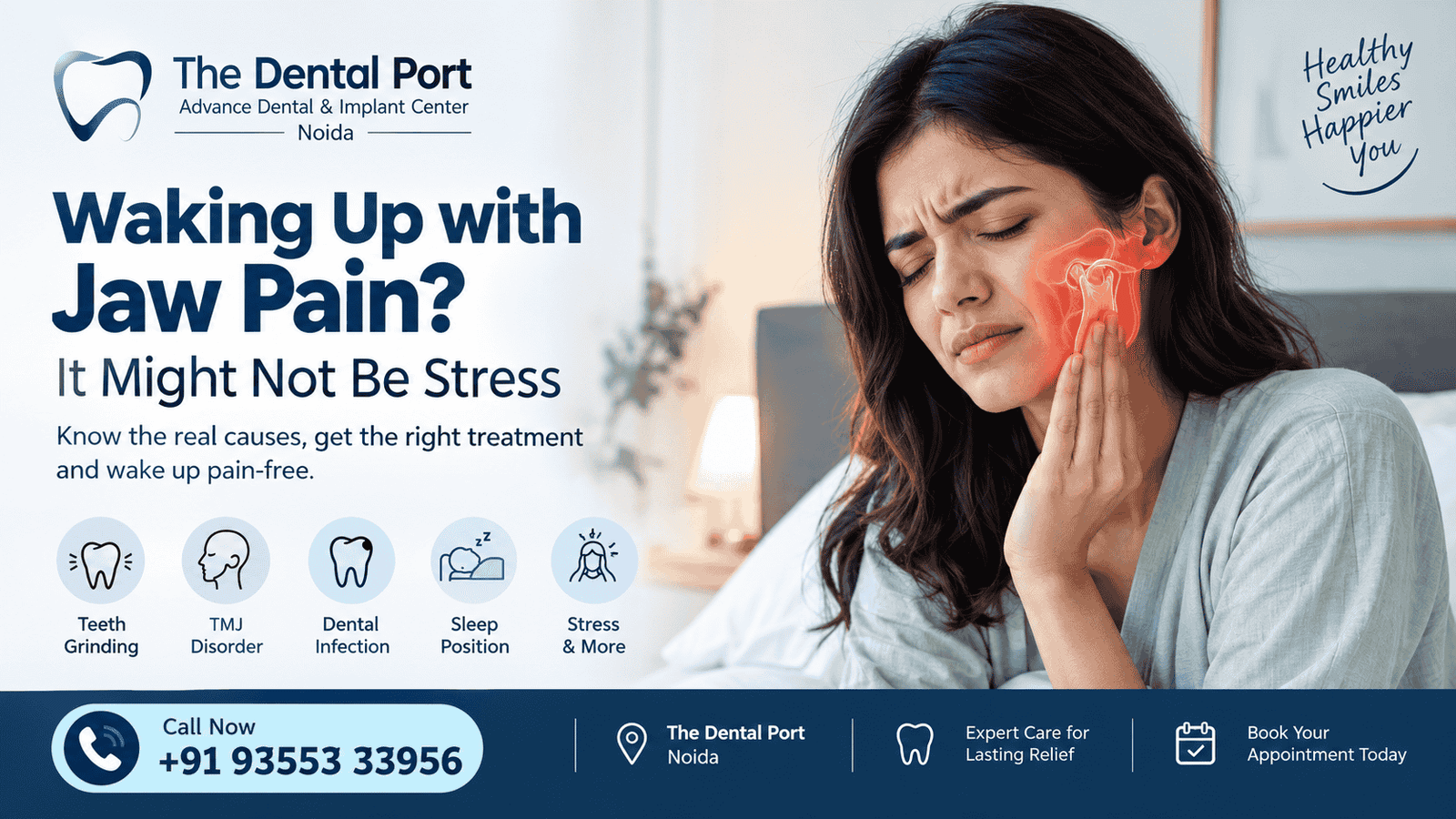 Waking Up with Jaw Pain? It Might Not Be Stress: Causes, Relief & Treatment in Noida